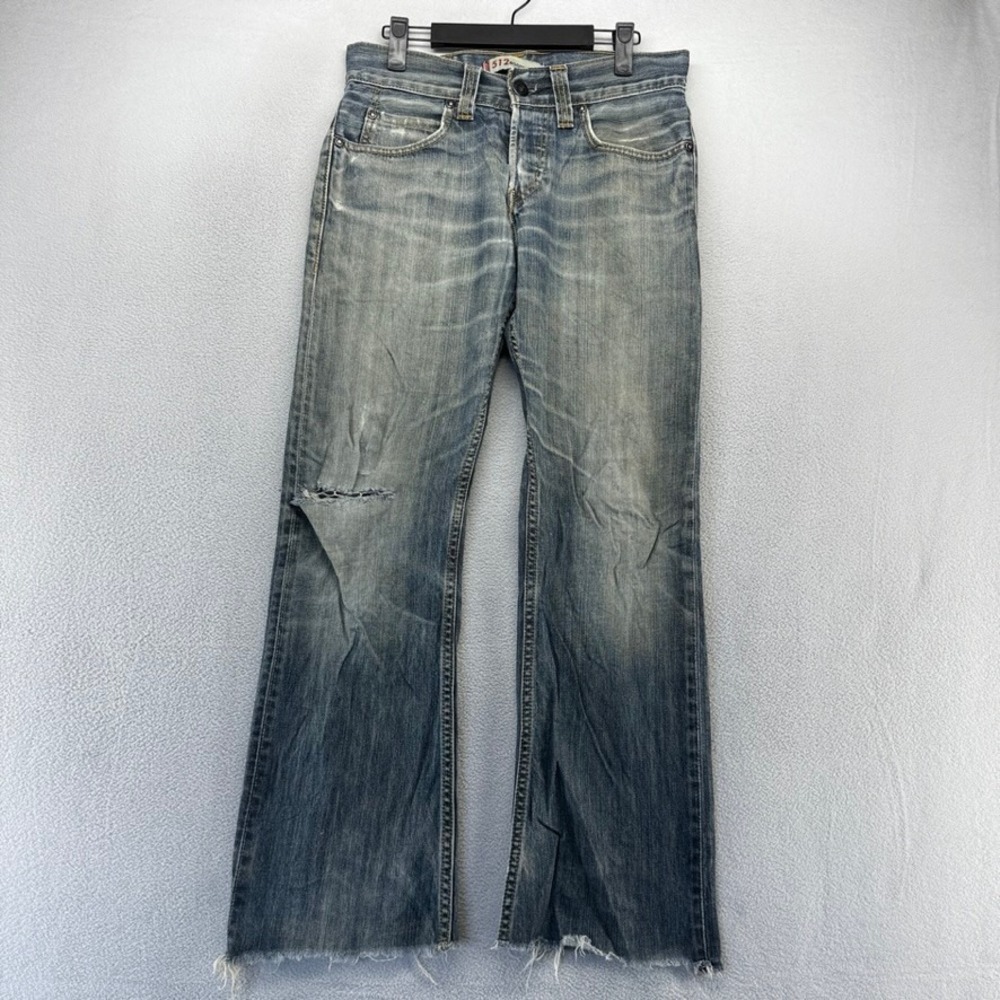 Vintage Levis Jeans Mens 29x32 fit 30x29 Blue 512 Bootcut Denim Distressed Cut